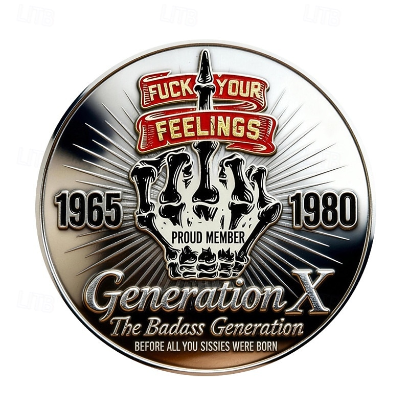 Generation X Challenge Coin 1965-1980 Proud Member Original Rebel, Badass Generation Collectible Metal Coin, Vintage Retro Gift for Men and Women 2026 - $19.99 –P2
