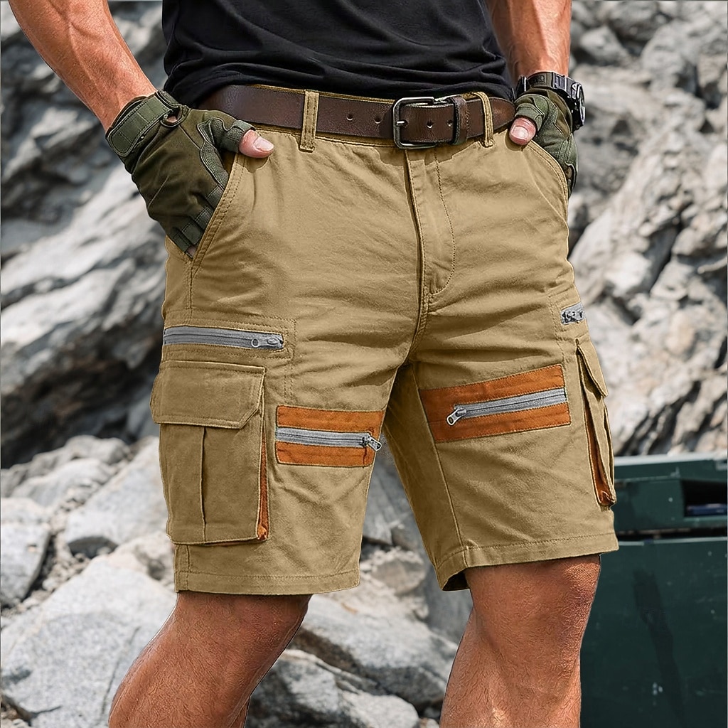 Hombre Pantalones tipo cargo Pantalón Corto Cargo Pantalón corto Pantalones cortos casuales Bolsillo Cintura elástica Plano Bloque de color Un Color Corto Casual Exterior Ropa de calle Moda Ropa de 2026 - $32.99 –P7