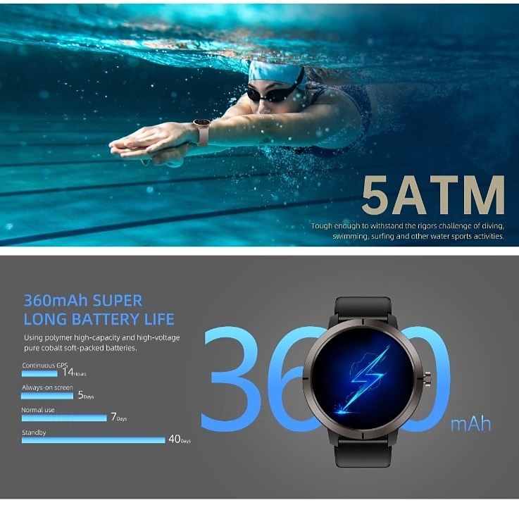 Chytré hodinky GPS pro ženy s 1,32" AMOLED obrazovkou, globálním určováním polohy 6 satelitů, vodotěsným fitness trackerem do 5 atm, více než 170 sportovními režimy, 24hodinovým monitorem zdraví, 2026 - $98.99 –P5