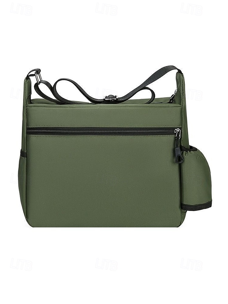 Bolsa transversal masculina em nylon, bolsa de ombro com vários bolsos e porta-garrafa, mochila casual para atividades ao ar livre. &uso diário de 2026 por $18.99 –P6