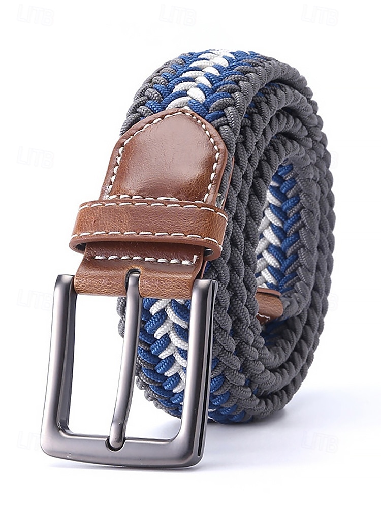 Cinto masculino trançado elástico com ponteiras de couro e fivela de pino, casual e elegante, com ajuste regulável para homens maduros, ideal para uso diário e viagens. de 2026 por $19.99 –P5