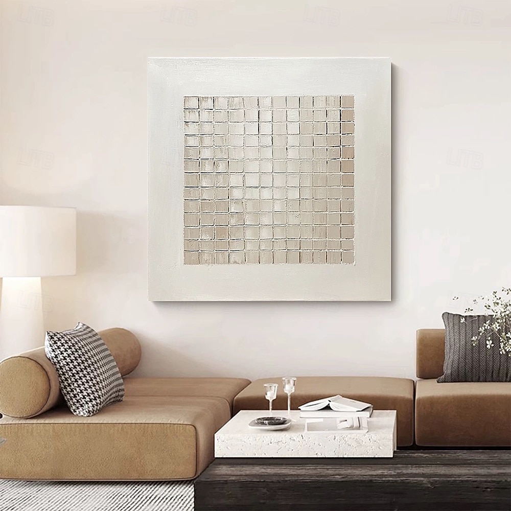 Mintura Handmade Textured Grid Oil Paintings On Canvas Wall Art Decoration Modern Abstract Pictures For Home Hotel Decor Rolled Frameless Unstretched Painting 2026 - $72.99 –P4