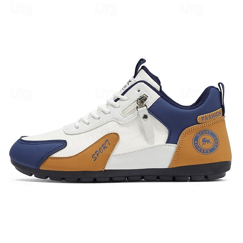 Zapatillas bajas de hombre con bloques de color, calzado informal con cordones para caminar, estilo deportivo retro para viajes, actividades al aire libre y uso diario. 2026 - $32.99 –P4