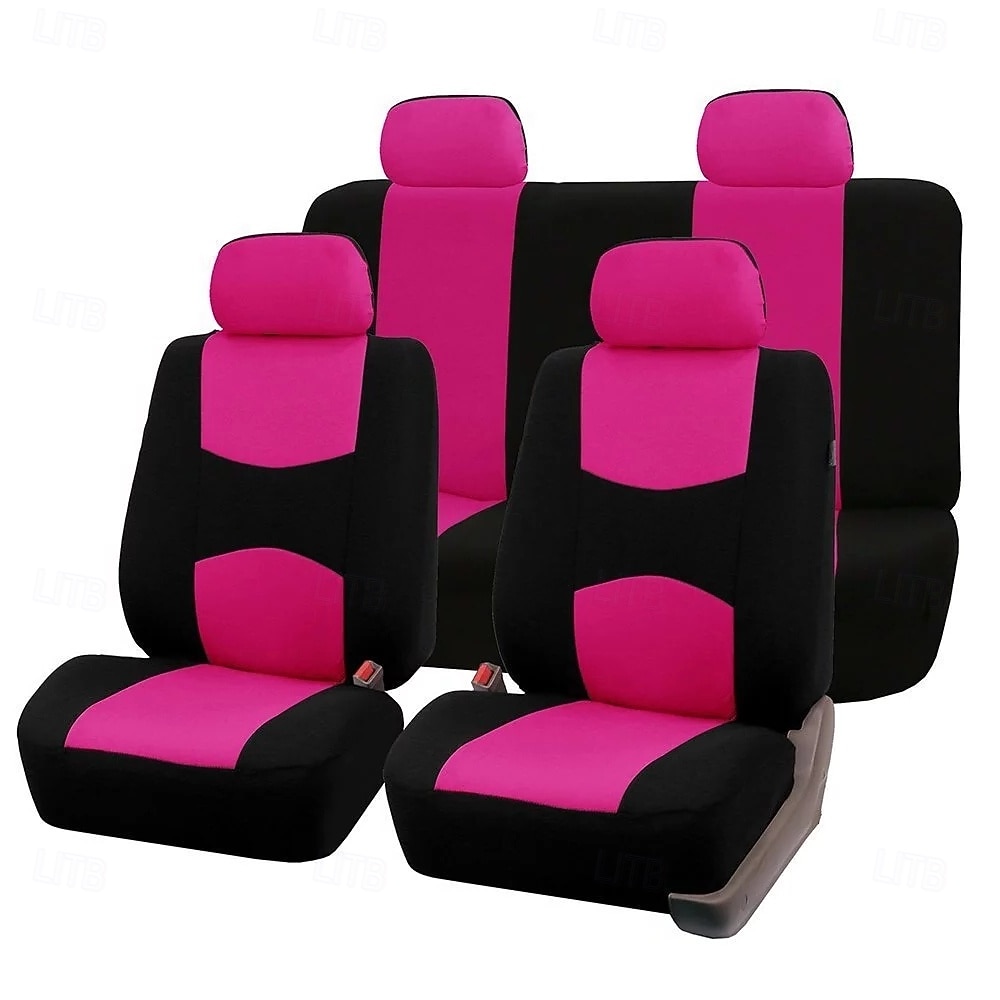 Universal Car Seat Covers Full Set, Breathable Cloth Automotive Seat Protectors with Sporty Two-Tone Design, Airbag Compatible Interior Accessories for Most Sedan, SUV, Truck, Van, 9PCS 2026 - $26.99 –P16