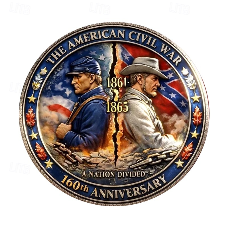 American Civil War 160th Anniversary Commemorative Coin – 1861–1865 Union & Confederate Soldiers Design, Lincoln Portrait, Patriotic Collectible Coin Gift 2026 - $19.99 –P2