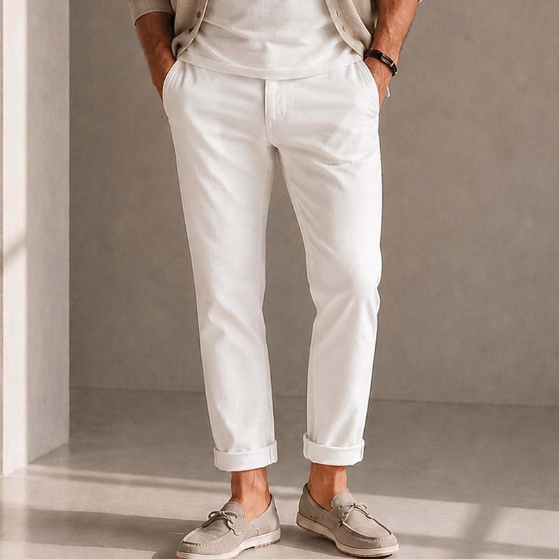 pantaloni chino da uomo casual neri e bianchi micro-elastici del 2026 a $39.99 –P1