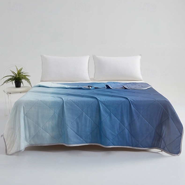 Cooling Blanket Summer Comforter Ice Silk Cool Quilt Lightweight Silky Soft Air Conditioning Blanket Breathable Reversible Gradient Summer Quilt for Hot Sleepers Bedroom 2026 - $21.99 –P5