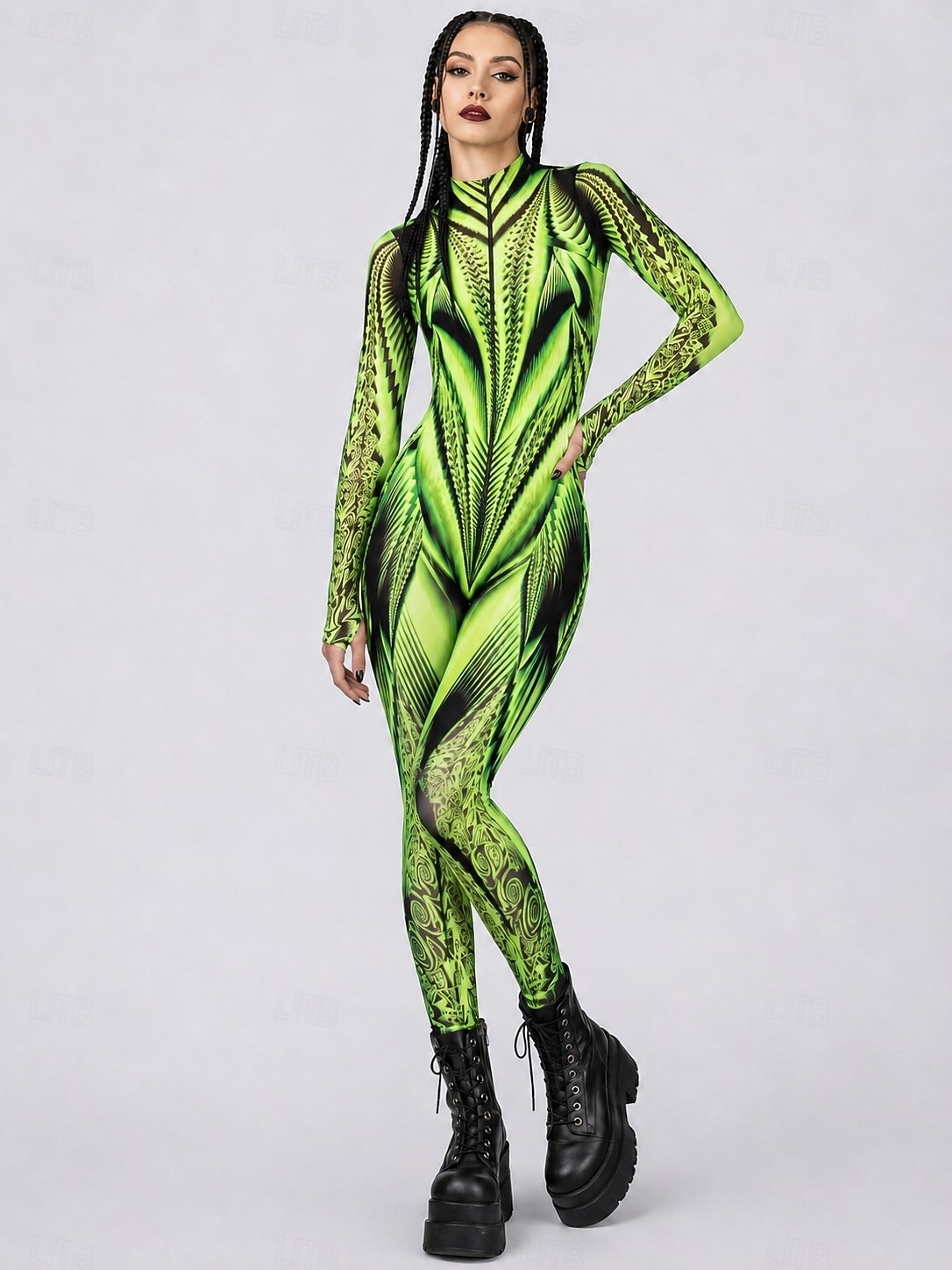 Bodysuit Onesie Costume Printing Full Body Suit Women's Rave Graphic Abstract Costume for Music Festival Party Nightclub Halloween Carnival Kid's Adults' 2026 - $24.99 –P1