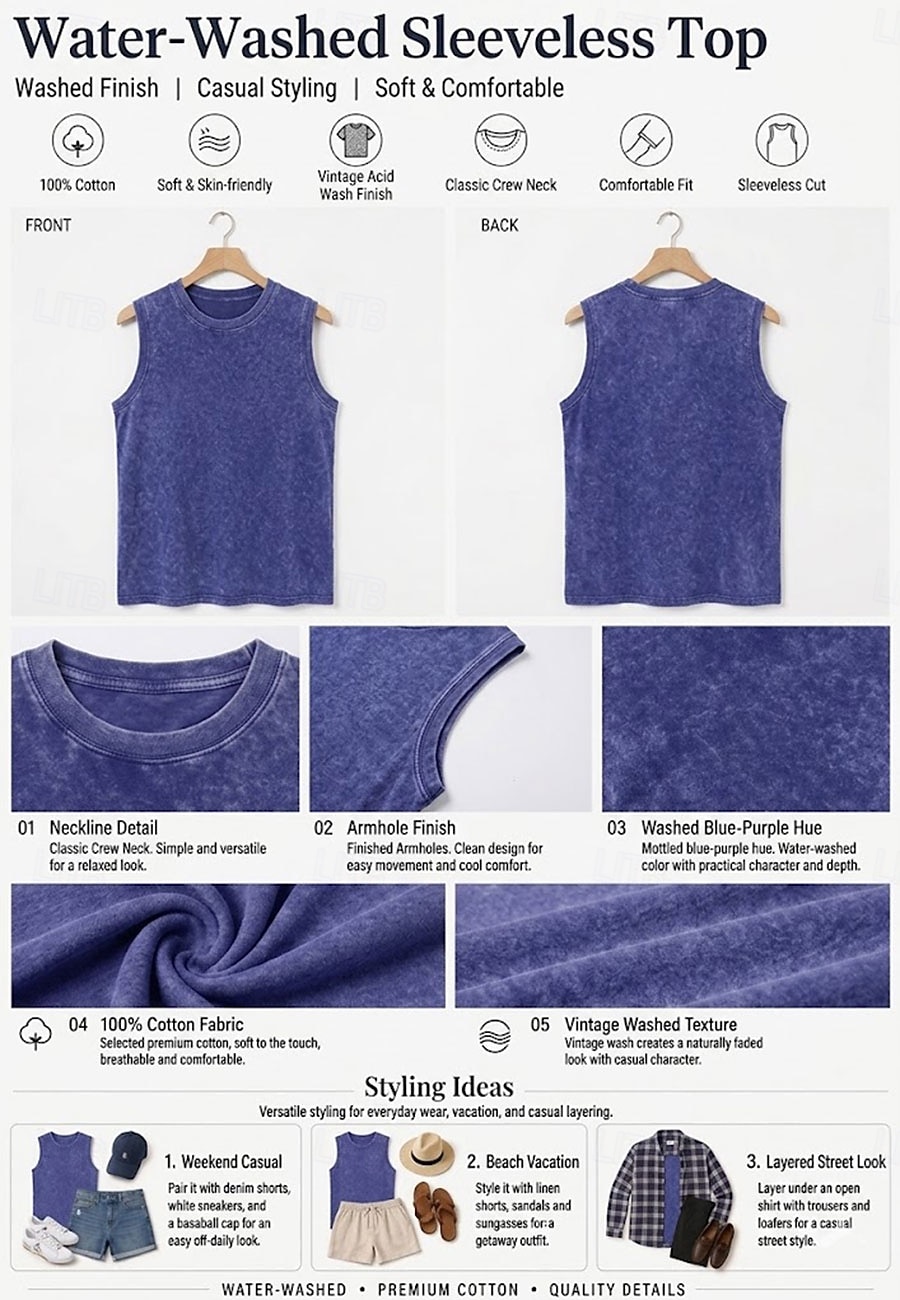 SoftFade™ Women's Vintage 100% Cotton Tank Top - Soft Washed Sleeveless Basic Tops 2026 - $21.99 –P2