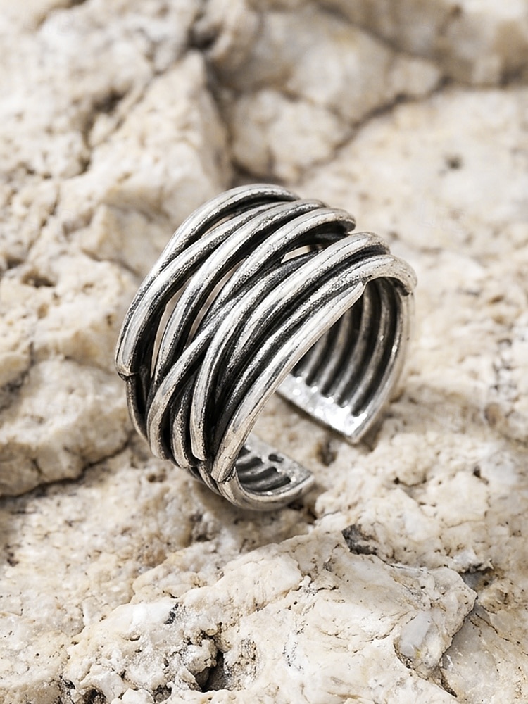 Herenring in bohemian vintage stijl, open koperen ring, verstelbaar, handgemaakt, perfect voor een strandvakantie. &casual accessoire voor dagelijks gebruik 2026 - $7.99 –P5