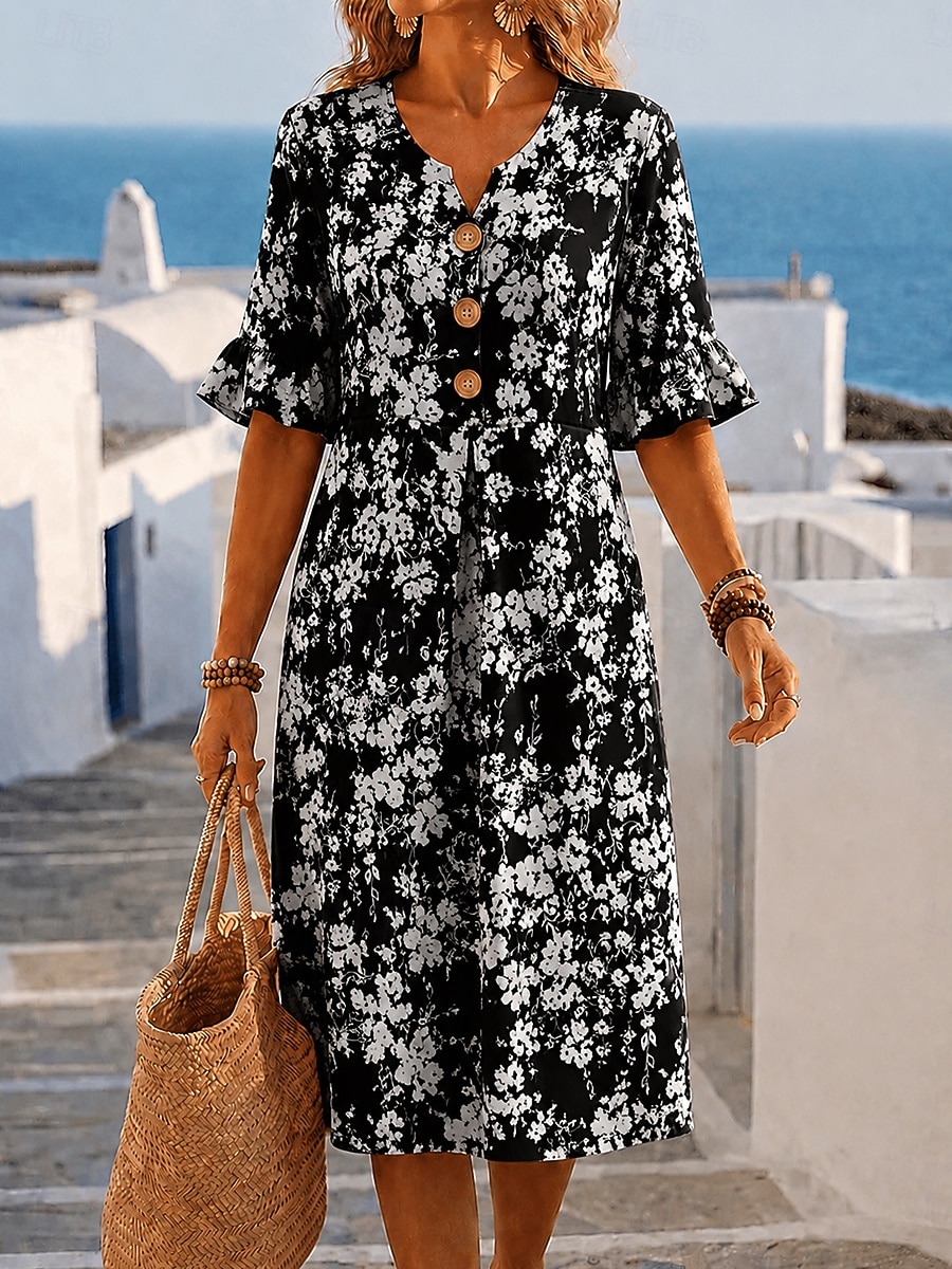 Women's Midi Dress Sundress A Line Dress Summer Dress Vacation Casual Daily Beach Holiday Regular Fit