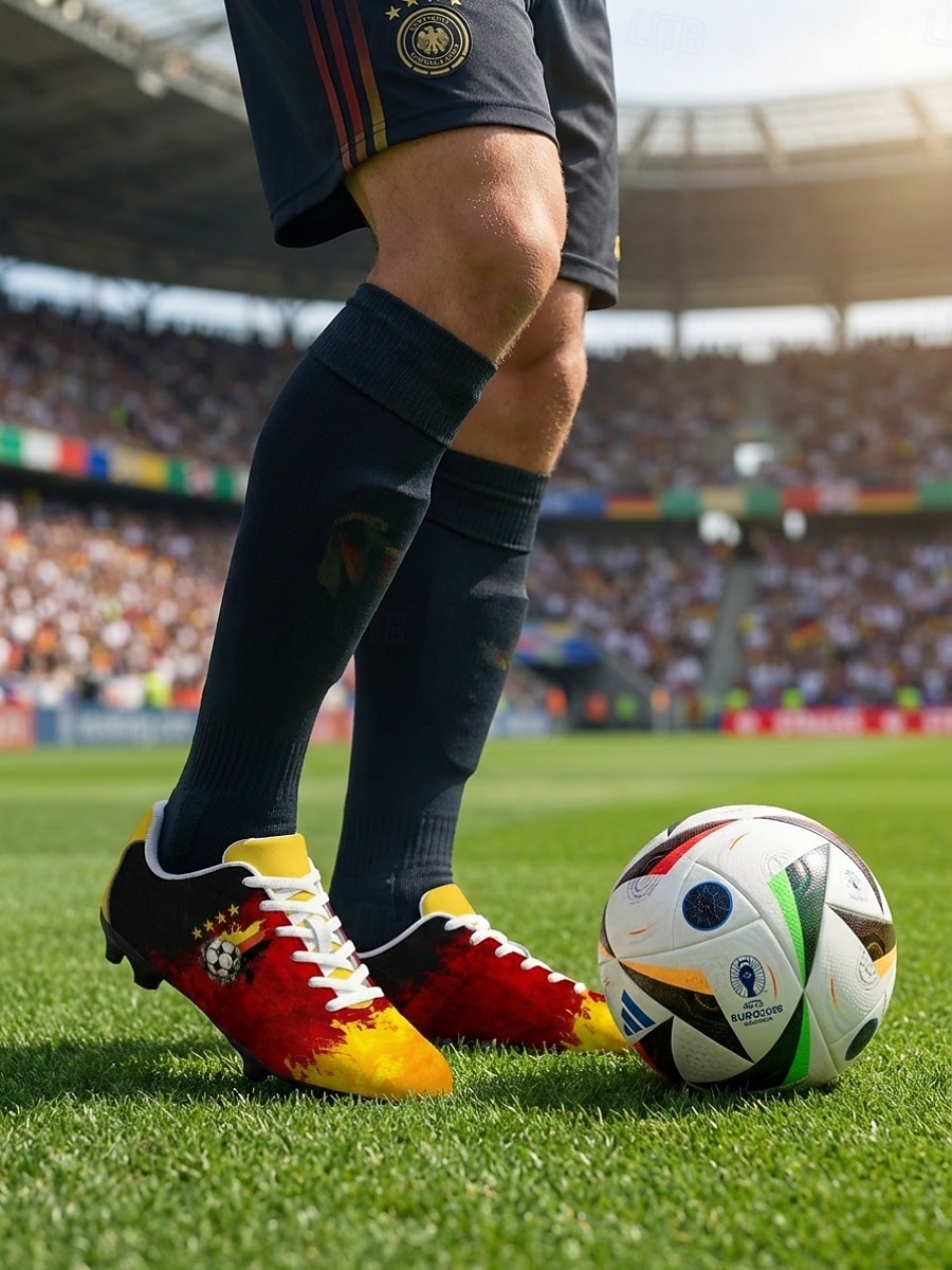 Men's Germany Flag Soccer Cleats - Lightweight Football Shoes with Anti-Slip Rubber Sole, Athletic Footwear for Training, Matches, Fan Events and Outdoor Soccer 2026 - $59.99 –P6