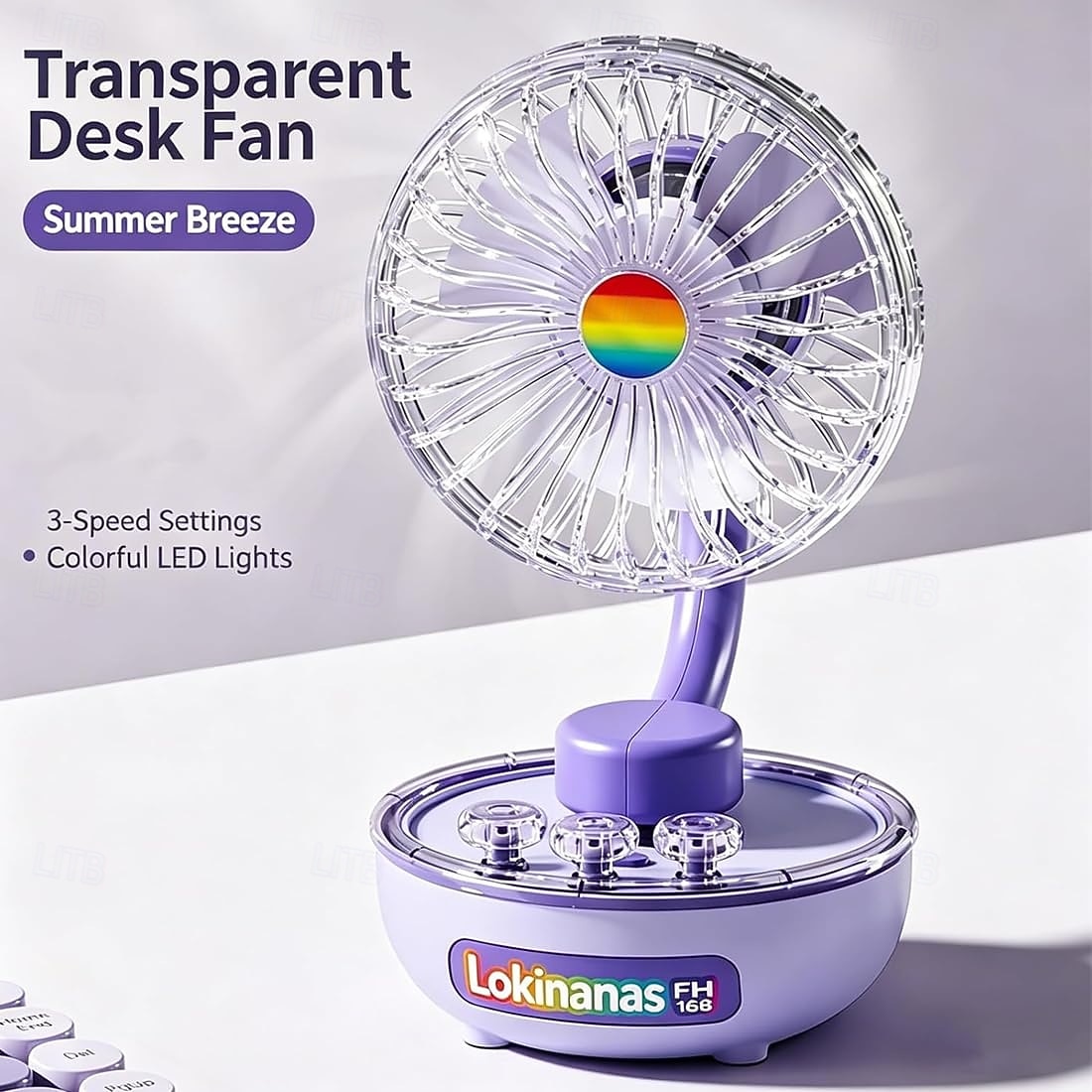 2026 New Retro Desktop Fan, Rechargeable Portable Mini Desk Fan With in built led Light, Dual-Mode: USB Rechargeable & Plug-In, 3-Speed, Multi-angle Adjustment for Travel Sleeping Bedroom 2026 - $23.99 –P2