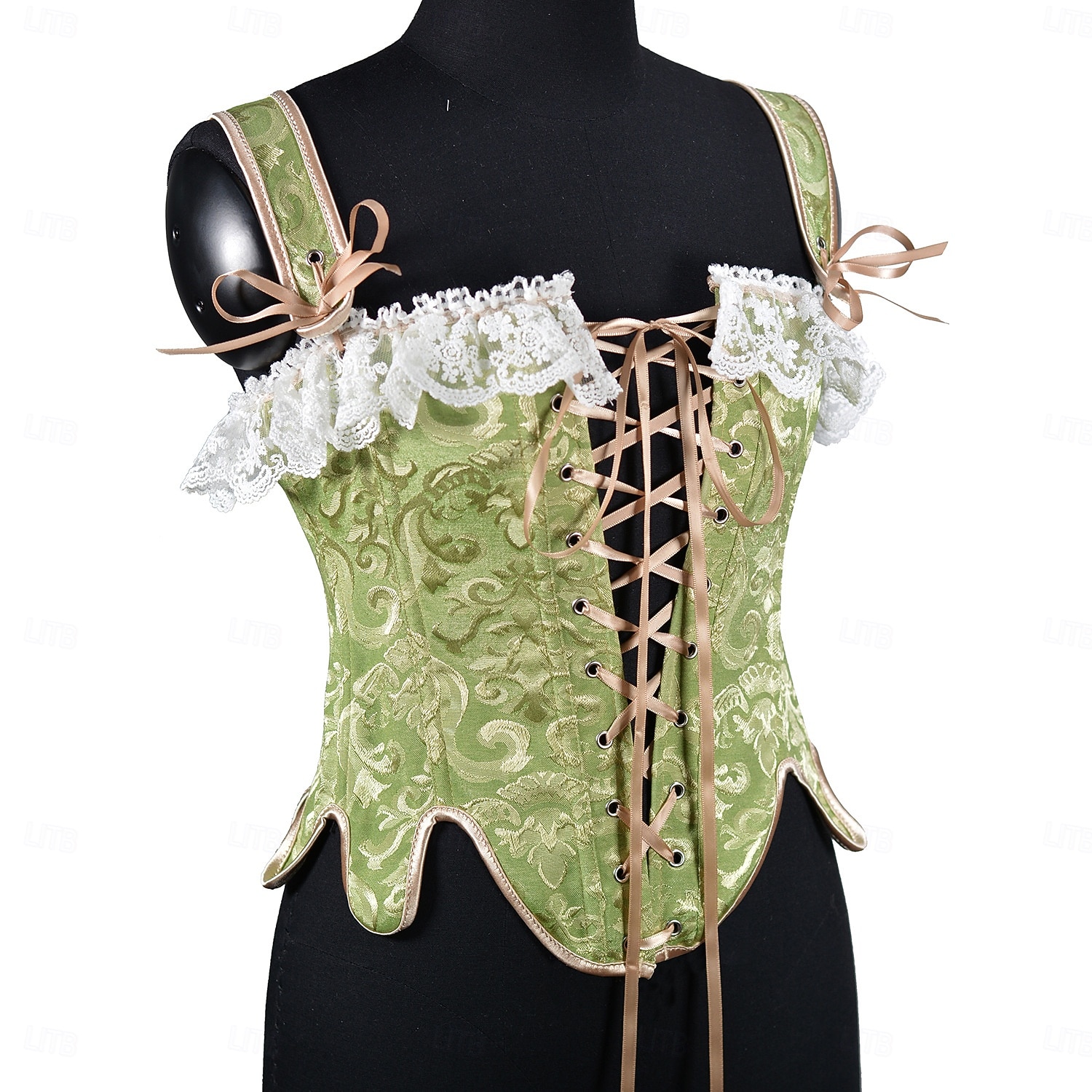 Medieval Renaissance Corset Bodice Fairy Noblewoman Jacquard Floral Fancy Dress Women's Fantasy Royal Halloween Carnival Casual Daily Renaissance Fair LARP Adults' Corset Spring & Summer 2026 - $55.99 –P2