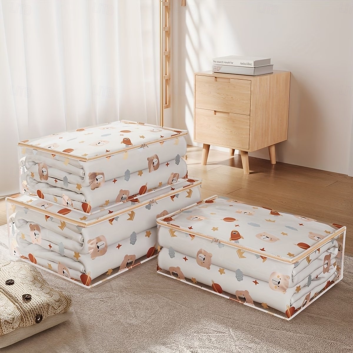 Large Capacity Transparent Storage Bag With Dust-Proof Zipper Cover, Foldable Organizer For Clothes, Toys, Blankets And Household Items, Waterproof 3D Storage Container For Closet, Bedroom, Dormitory 2026 - $13.49 –P5