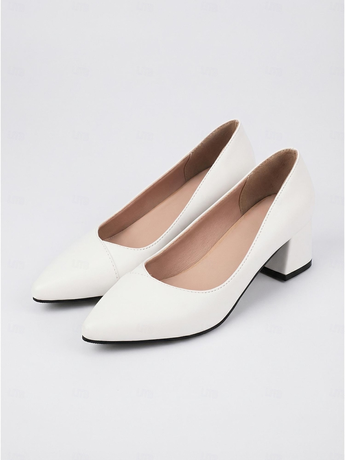 women's beige dress shoes Ruched Pointed Toe Low Chunky Heels Solid Wedding Pumps Slip-On Loafers for Women Closed Toe Dressy Comfortable Size 4 ergonomic cushioned heels Womens Beige Dress Shoes |