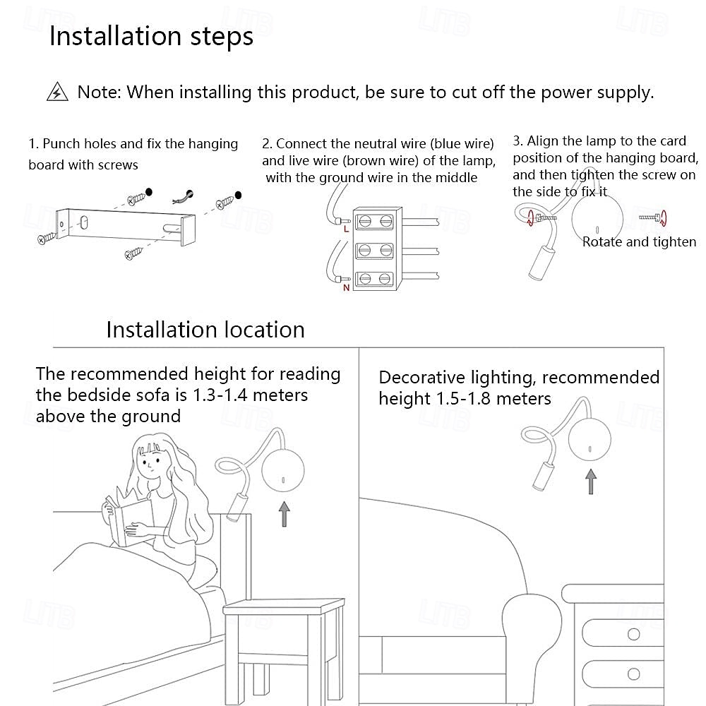Lampă de perete cu LED pentru interior, lampă de citit cu LED pentru montare pe perete, lampă de citit cu focalizare pentru pat, lumini pentru tăblia patului, lampă de citit cu LED-uri cu furtun rotund din bronz, montată pe noptieră de 3 W 2026 - $33.99 –P2