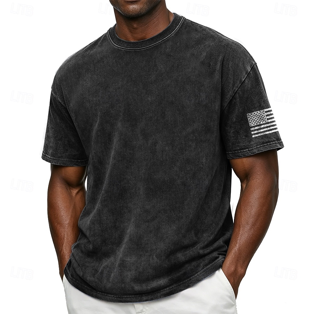 Men's 250th Anniversary Patriotic American Flag 1776 2026 Heavyweight Graphic T Shirt Short Sleeve Crew Neck Summer Street Top 2026 - $27.99 –P2