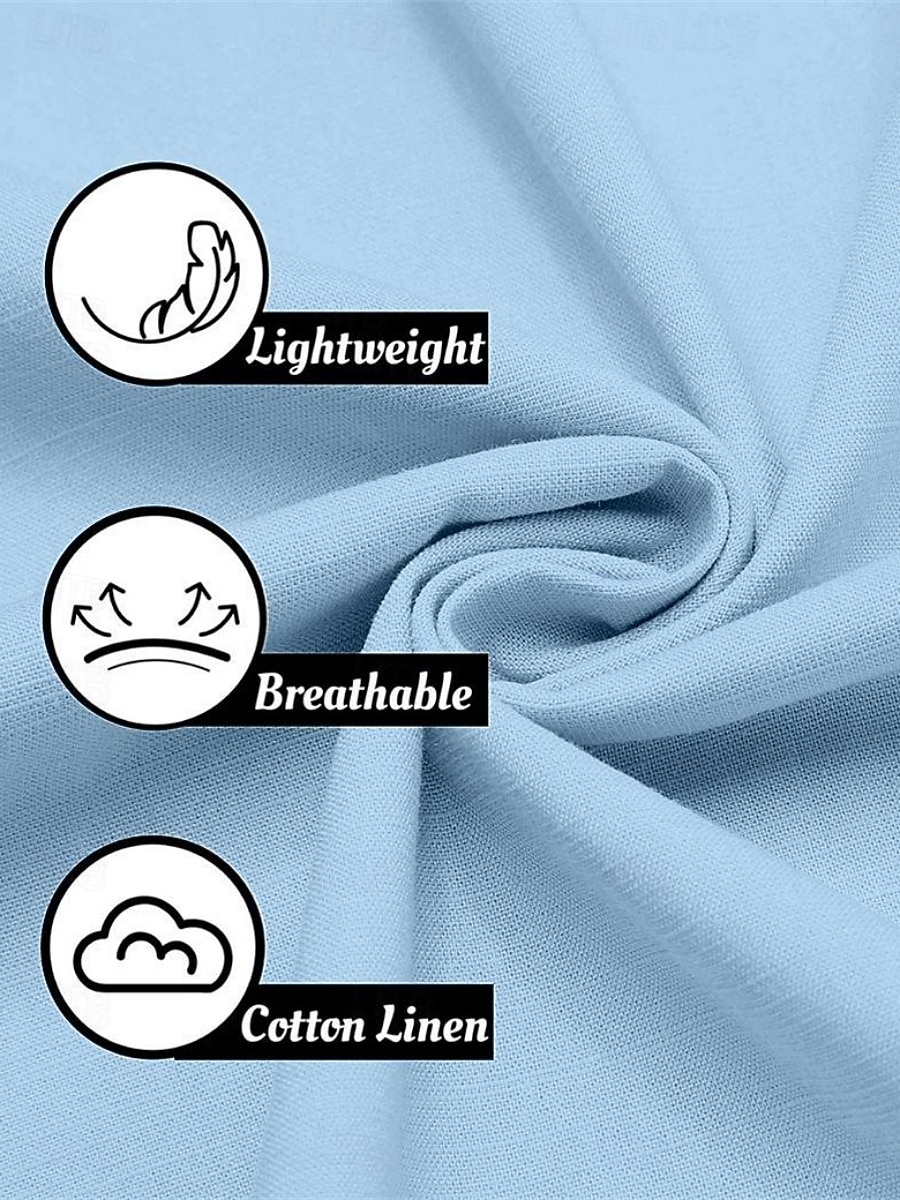 Camisa de lino transpirable para hombre - camisa casual de verano de manga larga - azul, negro, blanco 2026 - $39.99 –P1