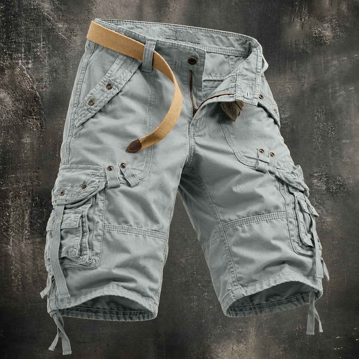 Hombre Pantalones tipo cargo Pantalón Corto Cargo Pantalón corto Pantalones cortos casuales Bolsillo Cintura elástica Color sólido Plano Longitud de la rodilla Casual Exterior Ropa de calle Moda Ropa 2026 - $37.99 –P3