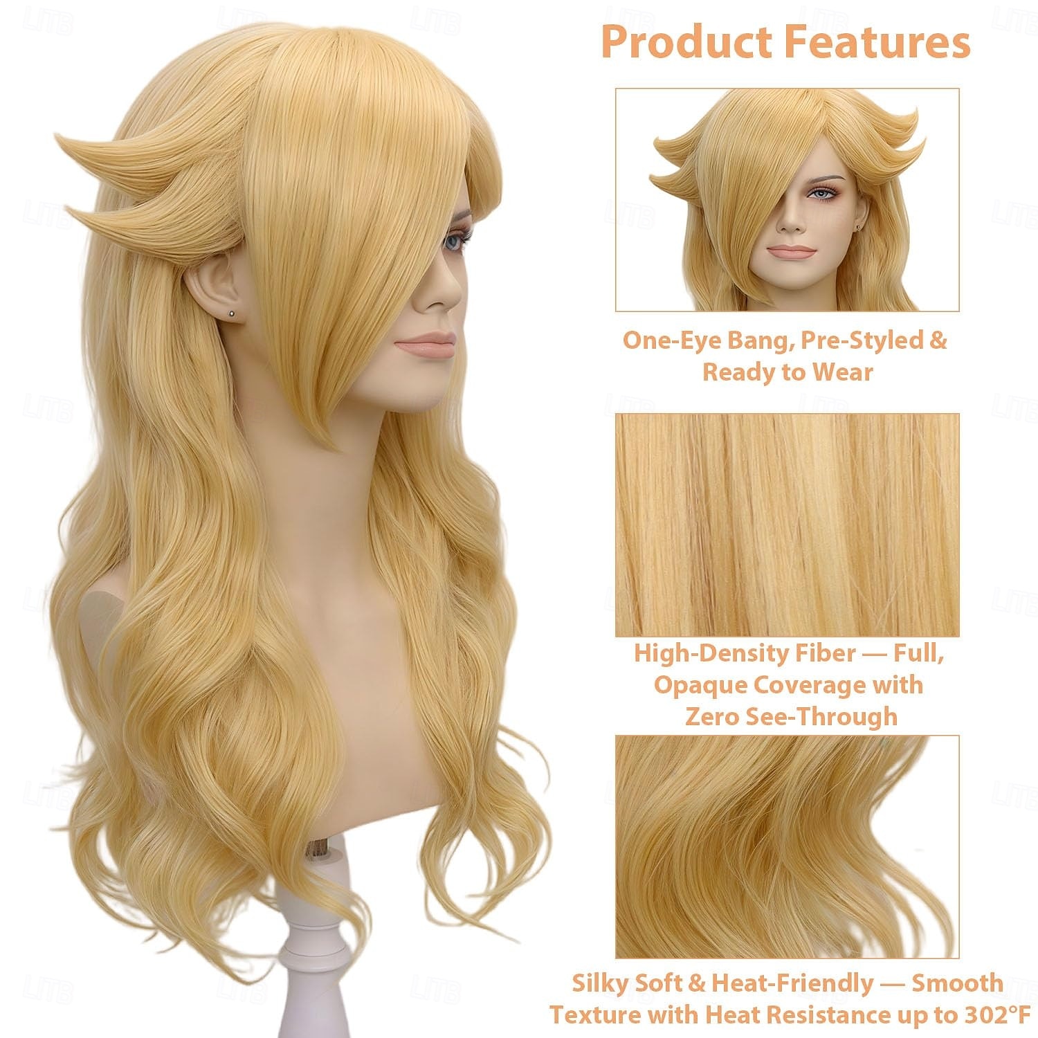 Peruca loira de princesa para fantasia de cosplay infantil, peruca longa e ondulada. de 2026 por $22.99 –P5