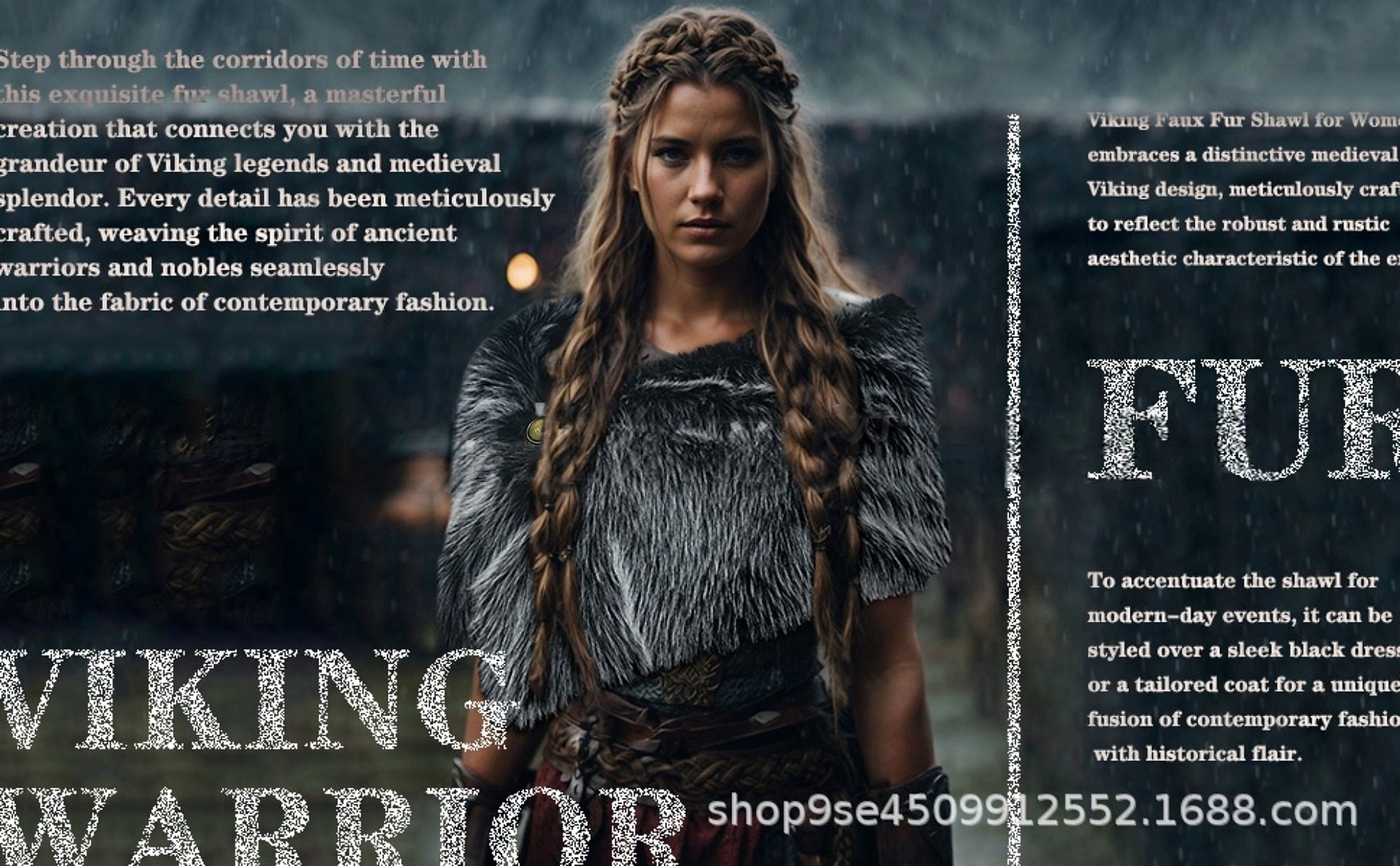 Retro Antiguo Medieval Renacimiento Capa Chales Disfraz de piel sintética Guerrero Vikingo Disfraz Mujer Vikingo Víspera de Todos los Santos Carnaval Rendimiento Fiesta LARP Adultos Chal 2026 - $32.99 –P1