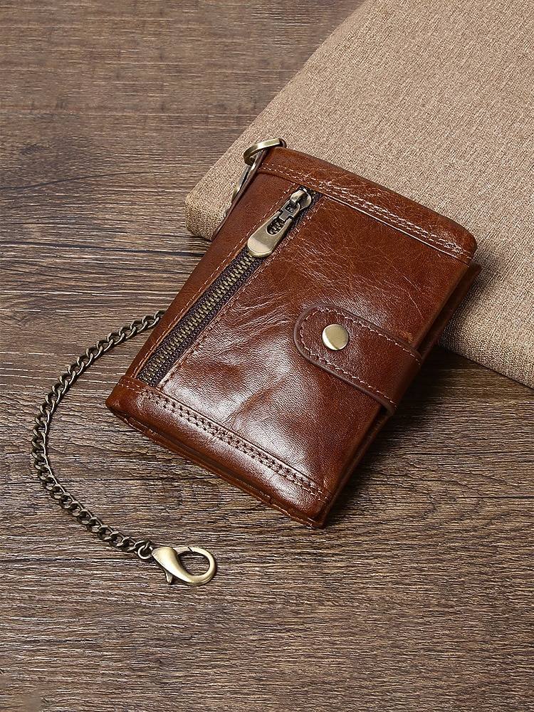 Portafoglio da uomo in vera pelle – organizer per carte, contanti e monete, design classico e resistente, ideale per lavoro e tempo libero, per l'uso quotidiano e i viaggi, disponibile in diversi del 2026 a $26.99 –P2