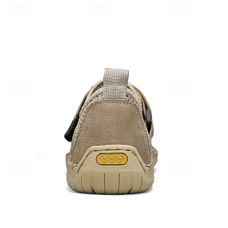 Sandali da pescatore beige da uomo: scarpe estive casual traspiranti a punta chiusa, ideali per passeggiate all'aperto, viaggi, gite in spiaggia, tempo libero nel fine settimana e comfort quotidiano. del 2026 a $42.99 –P6