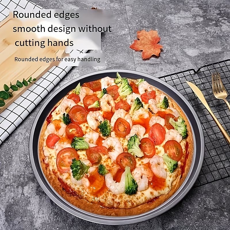 Forma para pizza redonda de 30 cm (12 polegadas) revestida em aço carbono perfurado, 1/2 unidade. de 2026 por $14.99 –P1