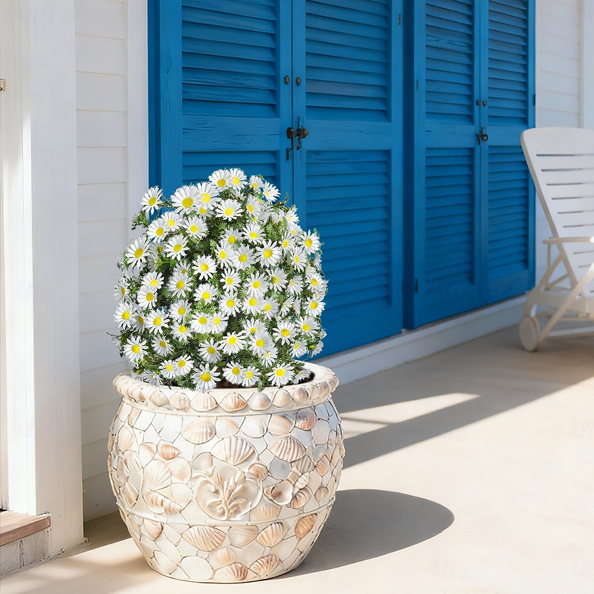 Estaca de crisântemo artificial branco de 56 cm (22 polegadas), topiaria de margarida artificial para casa, jardim e quintal. &decoração de jardim, casamento &Flores artificiais duráveis para festas, de 2026 por $39.99 –P2