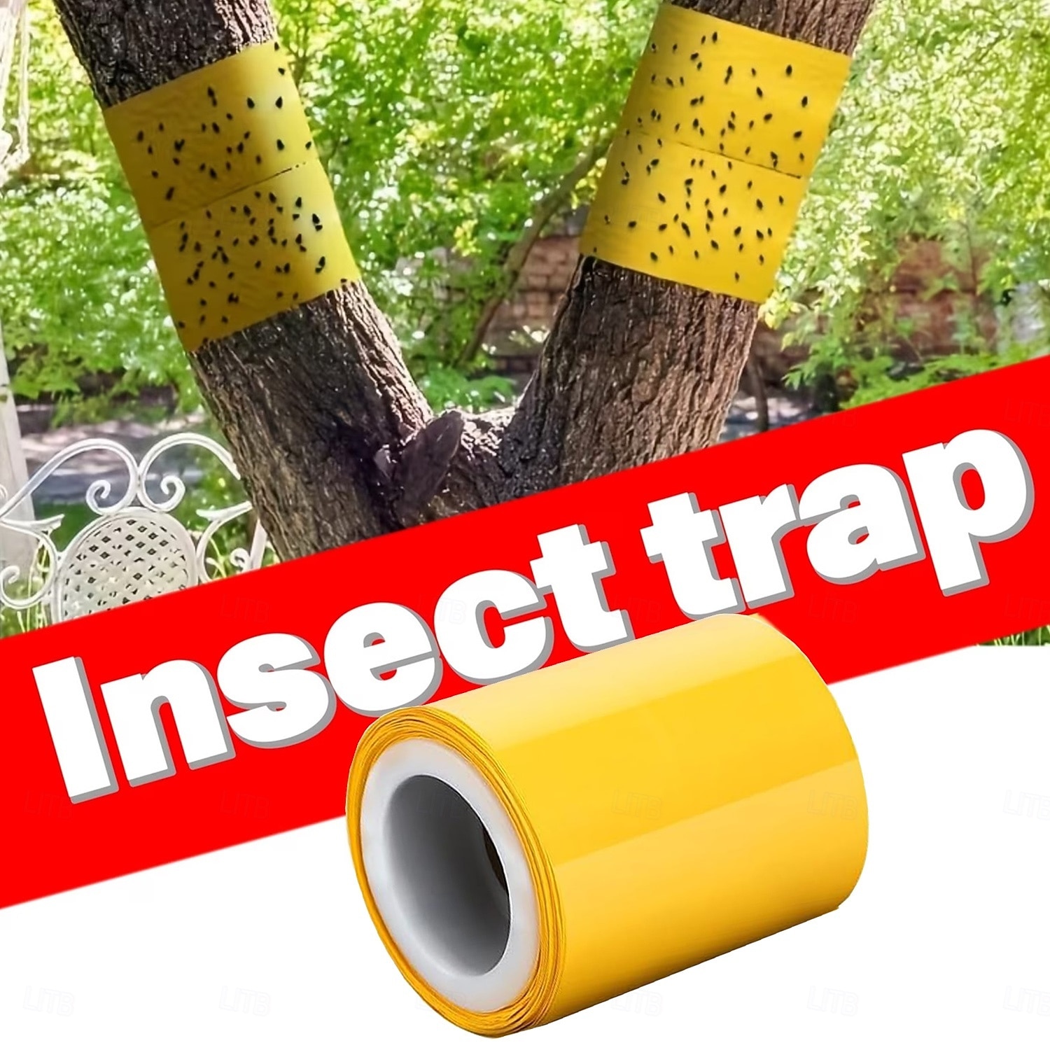 5meters Lantern Fly Tree Tape Outdoor Adhesive Crawling Insect Trap Yellow Sticky Traps Sticky Barrier Protecting Trees Outdoor Indoor Fruit Tree Lawn Garden Control Aphids Ant Moth 2026 - $10.49 –P1