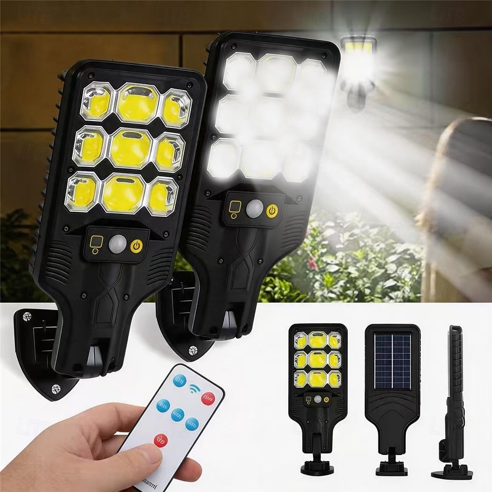 2026年 屋外用ソーラーLEDライト、防水、超高輝度、モーションセンサー付き、リモコン操作、ガーデンストリートライト、1個  コレクション – $30.99 –P2