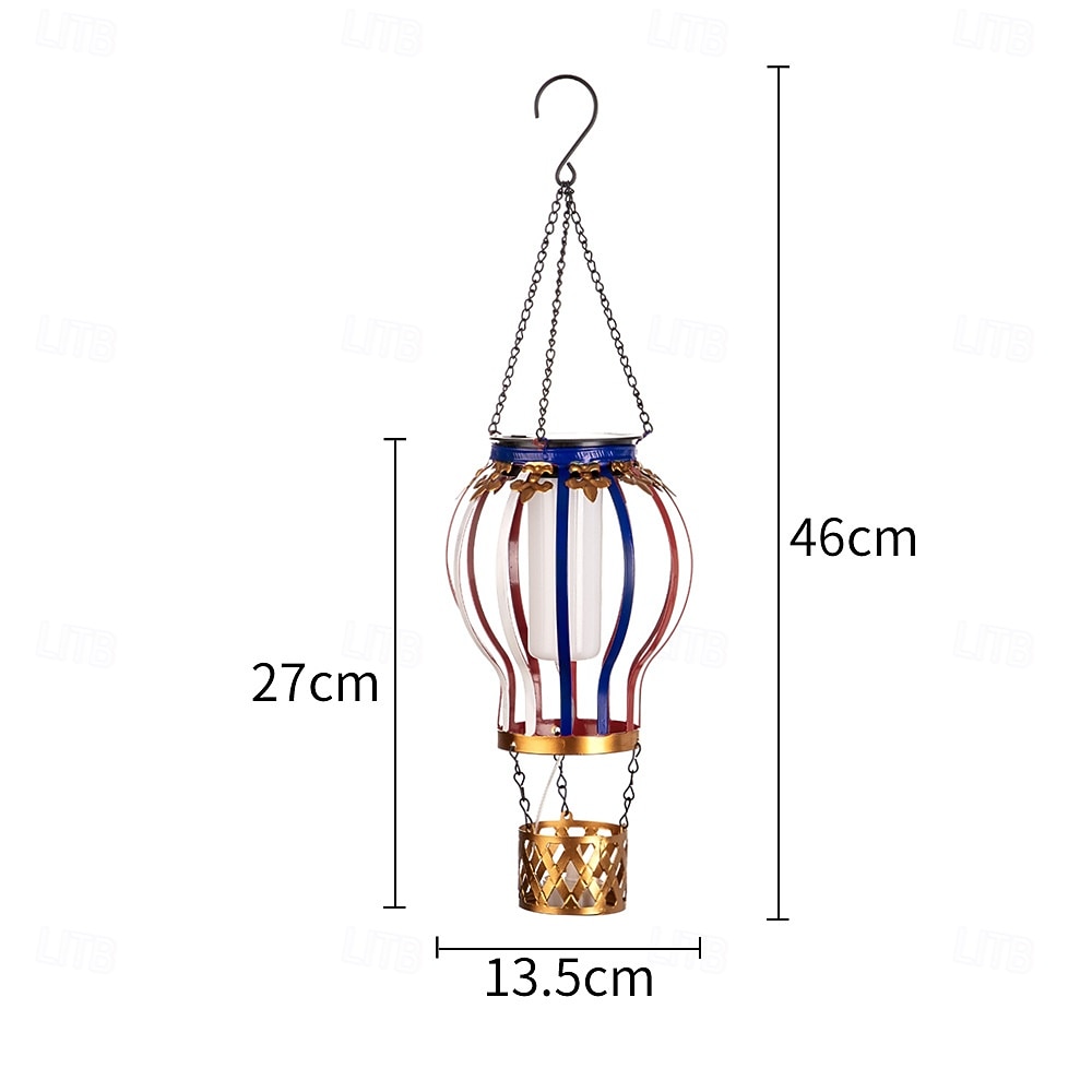 Outdoor Solar Hanging Lantern, Waterproof Metal Hot Air Balloon Decor with Flickering Flame LED, Patio Garden Porch Tree Balcony Fence Party Wedding Ambient Lighting 2026 - $23.99 –P17