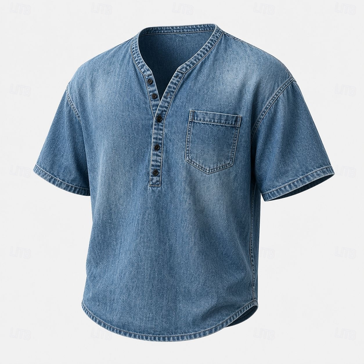 Men's Henley Shirt Short Sleeve Plain Solid Retro Vintage Casual Vintage Style Garment Dyed Distressed Henley Casual Spring & Summer Summer Spring Blue Khaki Black Henley T-Shirt 2026 - $31.99 –P1