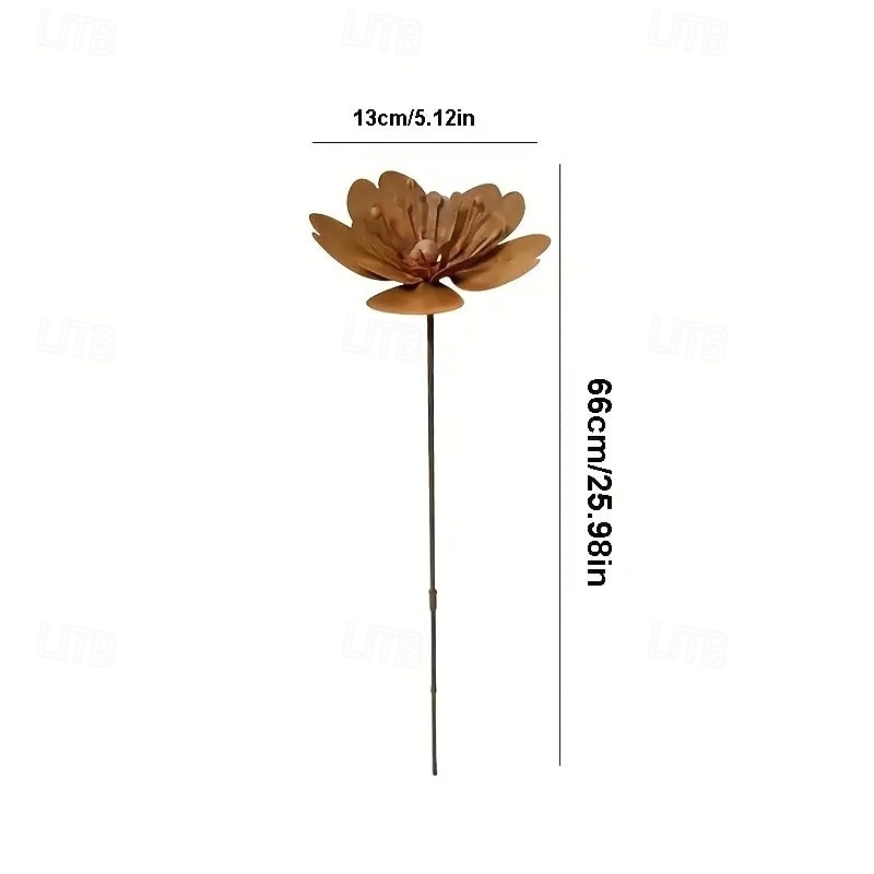 Metalen bronzen lotusbloemsculptuur, elegant rustiek ijzeren waterornament voor vijver, achtertuin, terras, gazon en binnenlobby, artistiek lotusbeeld voor tuindecoratie 2026 - $22.99 –P7