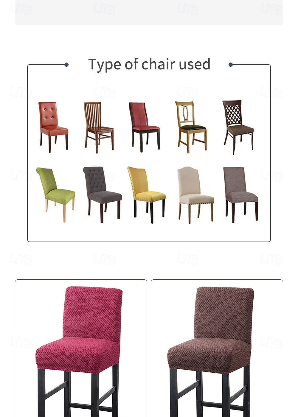 Stretch Polar Fleece Short Back Chair Cover - Elastic Bar Stool Slipcover for Counter Height Chairs, Soft Washable Dust-Proof Seat Protector 2026 - $13.49 –P2