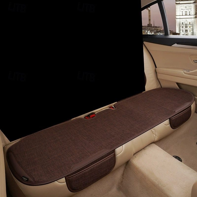 Universal Linen Car Back Seat Cushion, Breathable Rear Seat Pad with Storage Pockets, Non-Slip Seat Protector for Most Vehicles, SUVs, Trucks, Durable All-Season Bench Cover (Rear Seat Only) 2026 - $23.99 –P3