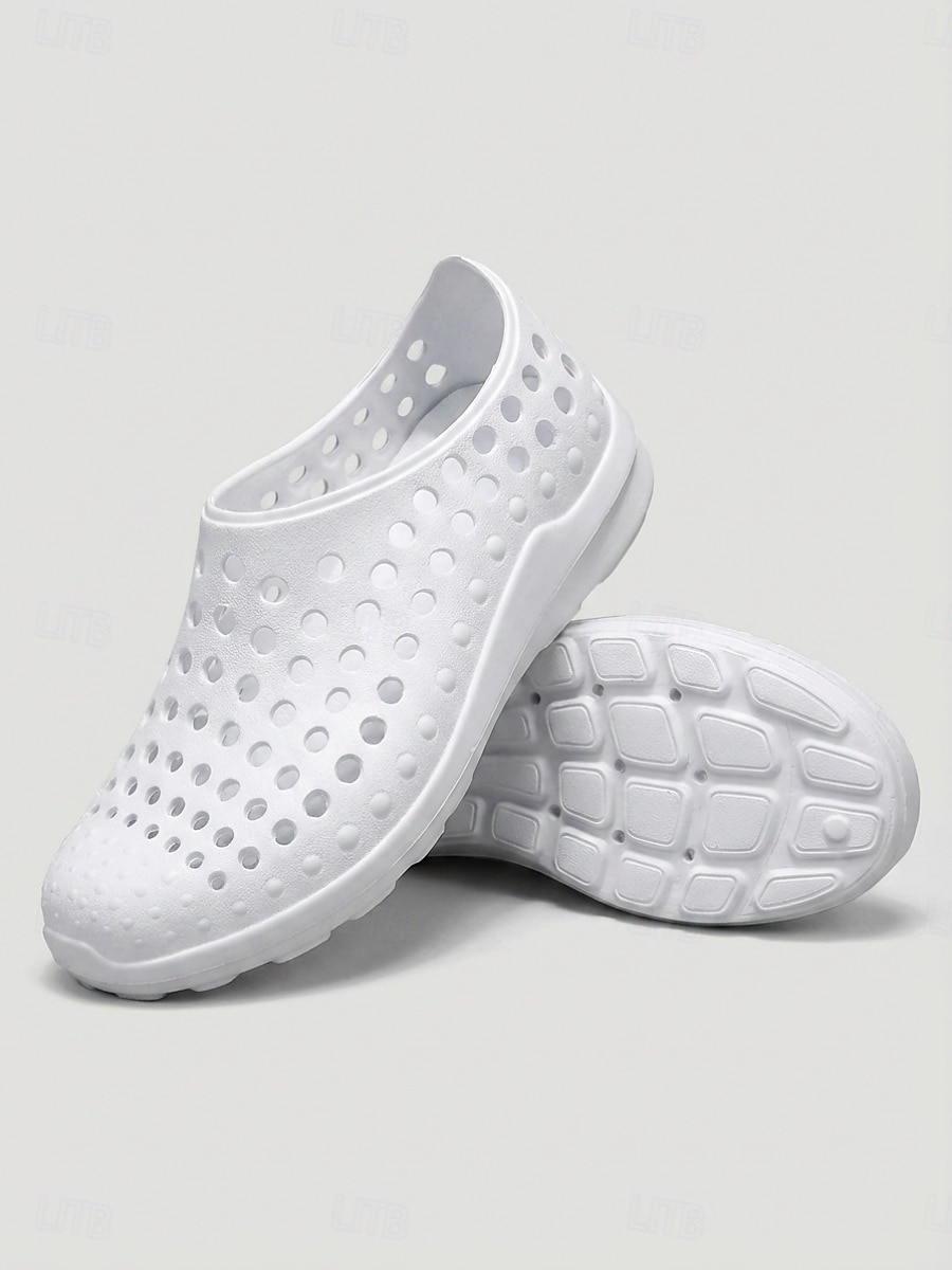 Women's White Breathable Hollow Out Garden Shoes - Waterproof Slip On Clogs for Beach, Pool, Garden Work & Daily Wear 2026 - $24.99 –P3