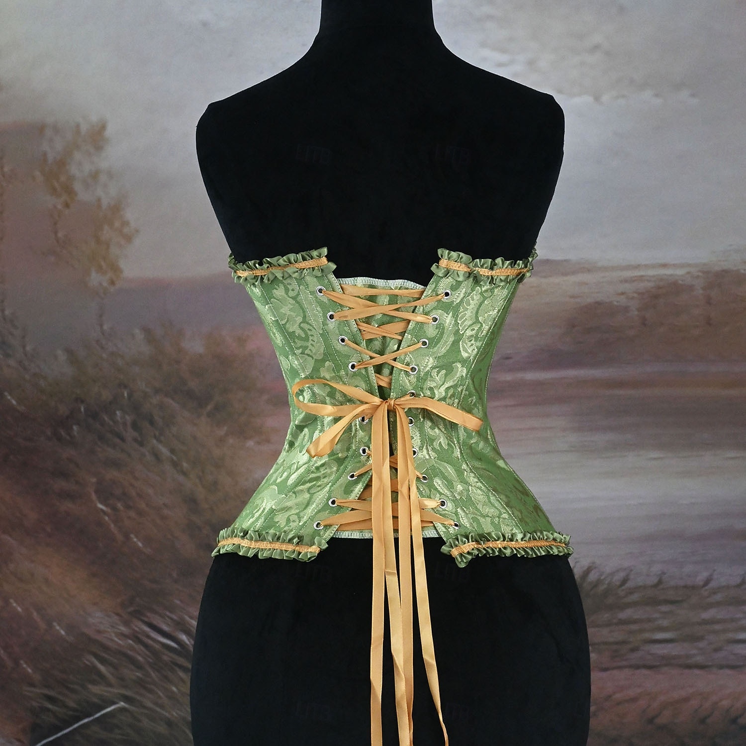 Medieval Renaissance Corset Overbust Corset Noblewoman Jacquard Lace up Floral Fancy Dress Women's Royal Halloween Carnival Renaissance Fair LARP Adults' Corset Spring & Summer 2026 - $36.99 –P5