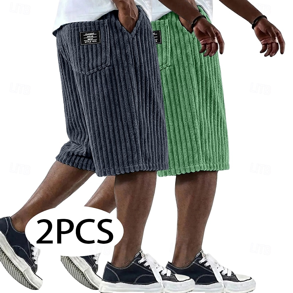 Per uomo Shorts Pantaloncini casual Pantaloncini di velluto a coste Tasca Elastico in vita Testurizzato Tinta unica Semplice Comodità Traspirante Corto Casuale All'aperto Spiaggia Vacanza Moda Bianco del 2026 a $39.99 –P2