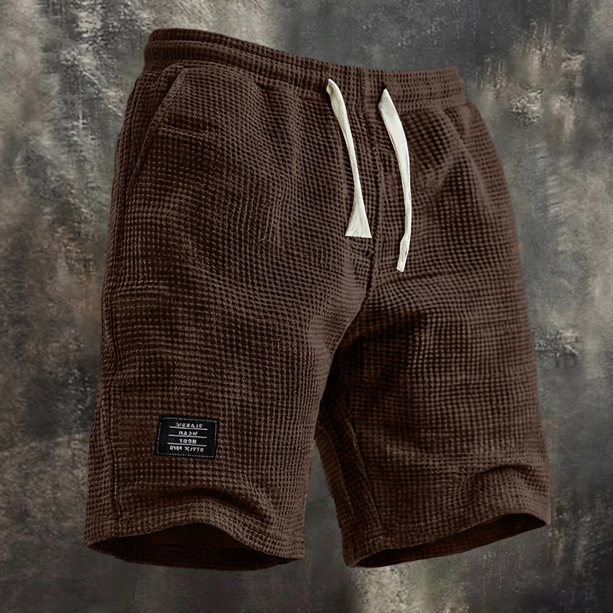 Men's Waffle Shorts Summer Shorts Beach Shorts Casual Shorts Drawstring Elastic Waist Solid Color Comfort Knee Length Daily Outdoor Streetwear Vacation Fashion Black White Micro-elastic 2026 - $22.99 –P7