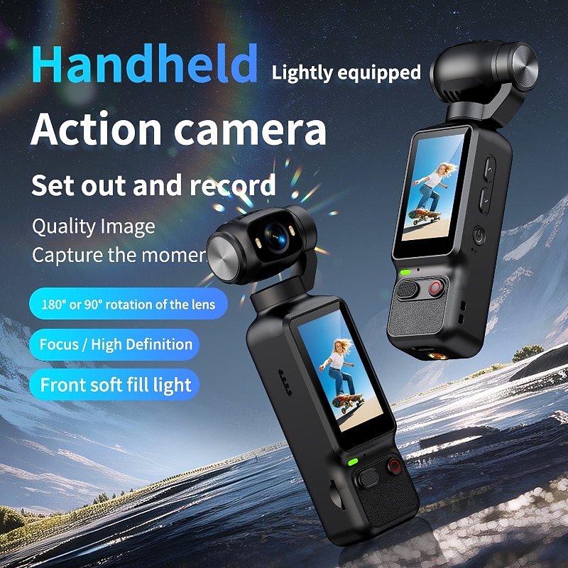 Câmera de ação 4K com tela IPS de 2,0", câmera portátil para vlogs com foco automático. &Câmera de vídeo portátil de bolso com lente giratória e cartão SD de 32 GB, ideal para vlogs. &viagem, presente de 2026 por $43.99 –P1