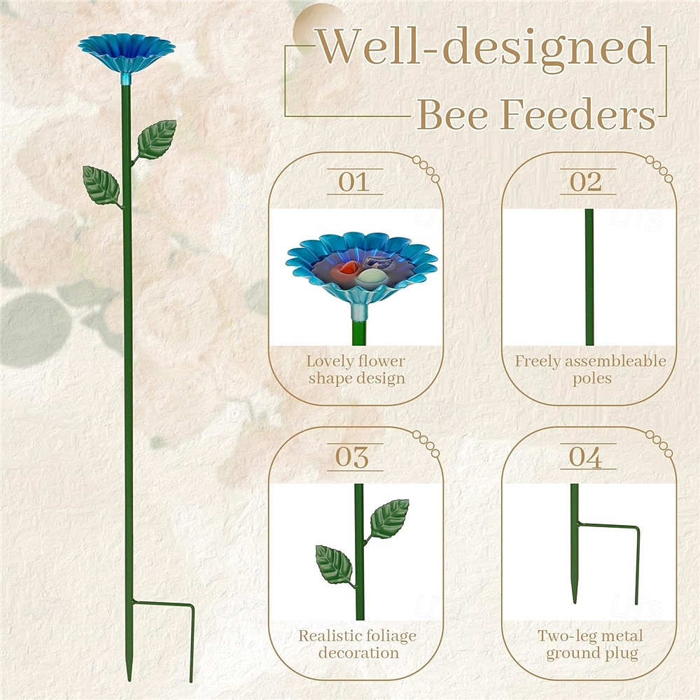 Outdoor Bee Watering Station Metal Bee Water Feeder Multi-function Butterfly Bath Bowl Standing Bee Feeder For Garden Yard Decor 2026 - $11.99 –P4
