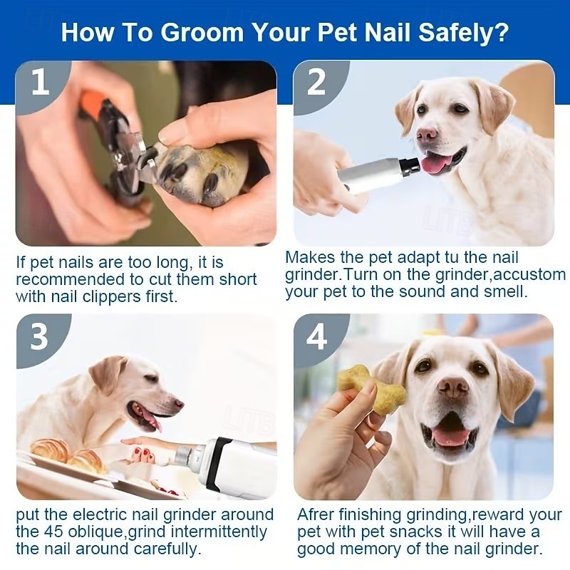 Dog Nail Grinders Painless USB Charging Rechargeable Pet Nail Clippers Quiet Electric Dog Cat Paws Nail Tools 2026 - $29.99 –P6