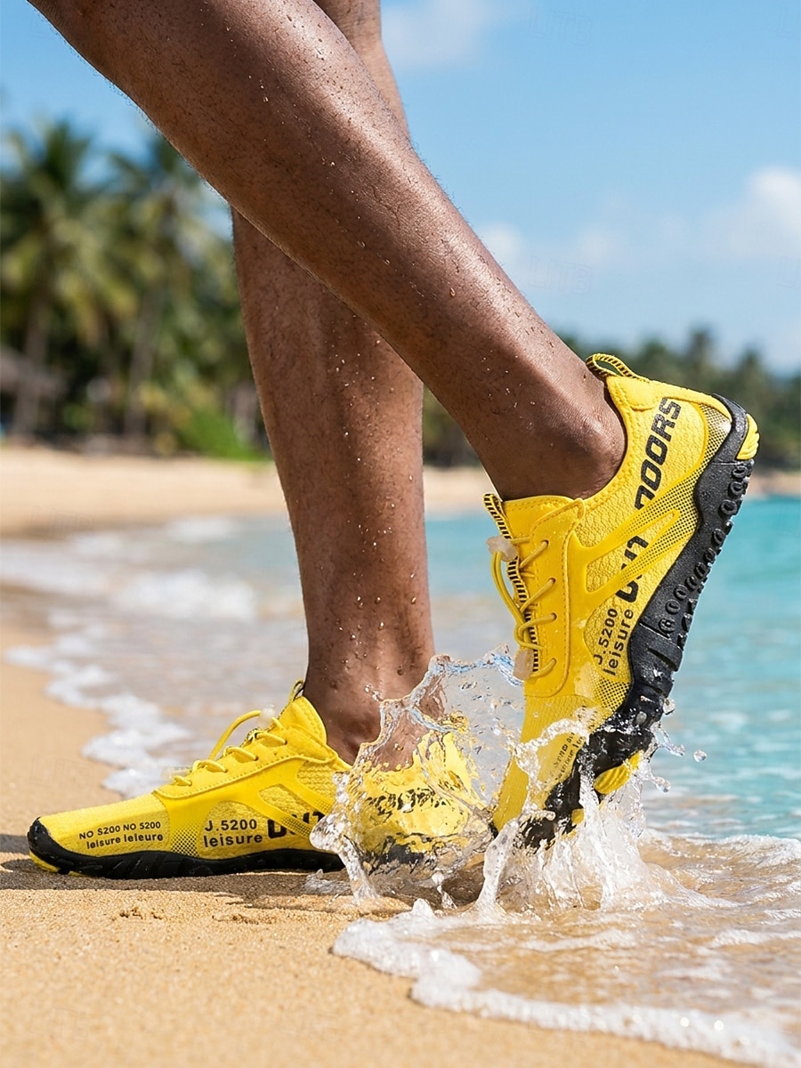 Men's Yellow Water Shoes - Quick-Dry Barefoot Aqua Sneakers - Breathable Non-Slip Outdoor Shoes for Water Activities, Swimming, Beach Walking and Vacation Travel 2026 - $32.99 –P1