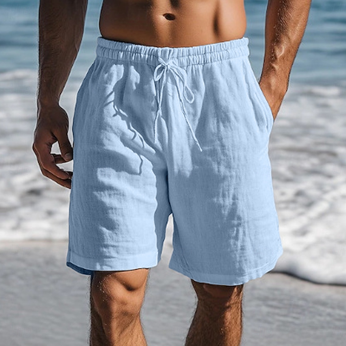 Per uomo Pantaloncini Estivi Shorts da Spiaggia Pantaloncini larghi Coulisse Elastico in vita Puro Semplice Comodità Traspirante Lunghezza al ginocchio Casuale Quotidiano All'aperto Stile Classico del 2026 a $18.99 –P5