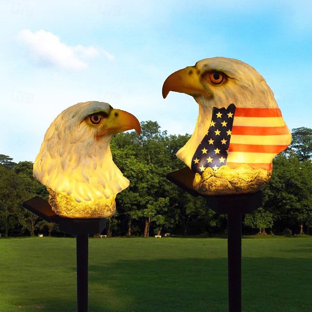 2 stuks adelaar solar tuinverlichting, Amerikaanse vlag LED-prikkers voor buiten, 250e jubileum, 4 juli, Onafhankelijkheidsdag, waterdichte Amerikaanse vlag, geschikt voor tuin, terras, gazon, pad en feestelijke decoratie. 2026 - $23.99 –P11