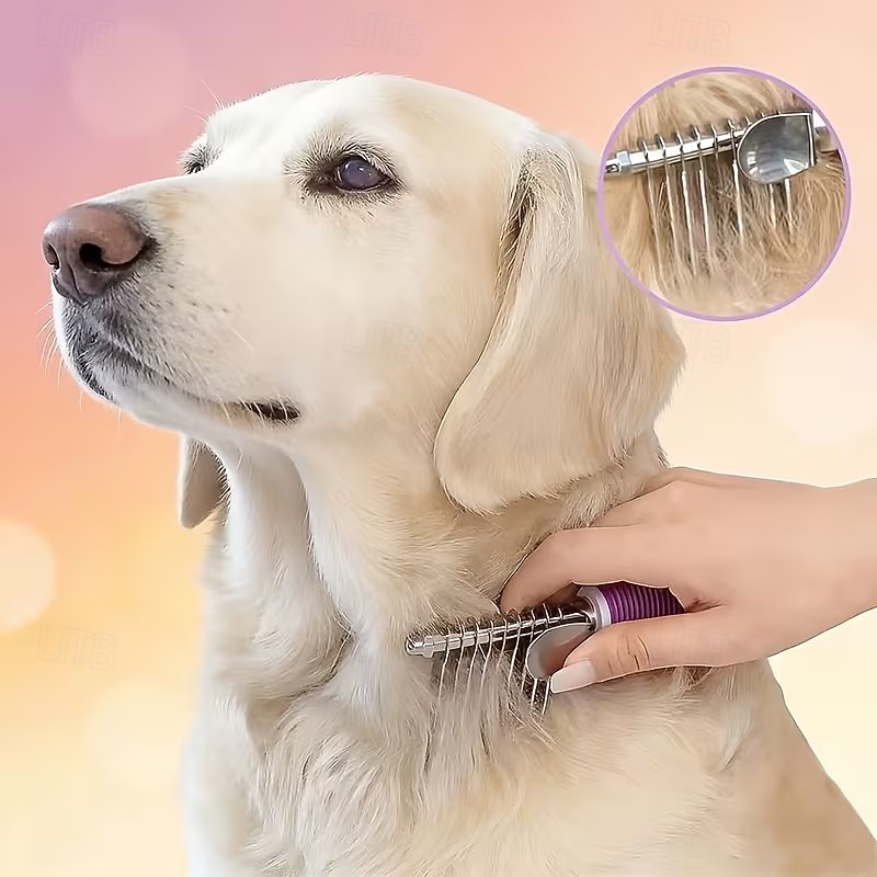 Pente desembaraçador para pelos de animais de estimação, com lâminas longas e seguras para cães e gatos, ideal para desembaraçar pelos emaranhados ou com nós na pelagem interna. de 2026 por $16.99 –P4