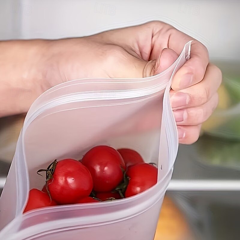 Lot de 8 sacs de conservation en silicone réutilisables, à fermeture automatique, parfaits pour les fruits, les légumes, les sandwichs et la viande – la solution idéale pour organiser votre de 2026 ? $14.99 –P9
