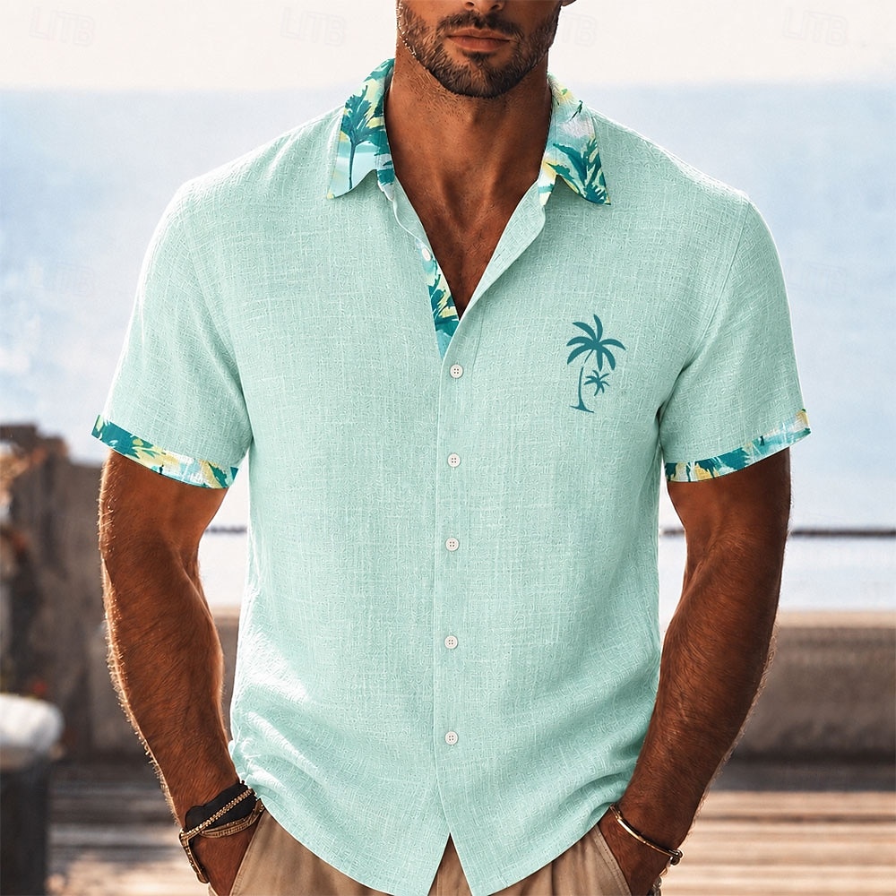 Men's Coconut Tree Tropical Plants Shirt Summer Hawaiian Shirt Tropical Shirts Short Sleeve Hawaiian Casual Holiday Beach Wear Summer Spring Turndown 3D Print Button Up Shirts Blue Khaki Pink Green 2026 - $25.99 –P1